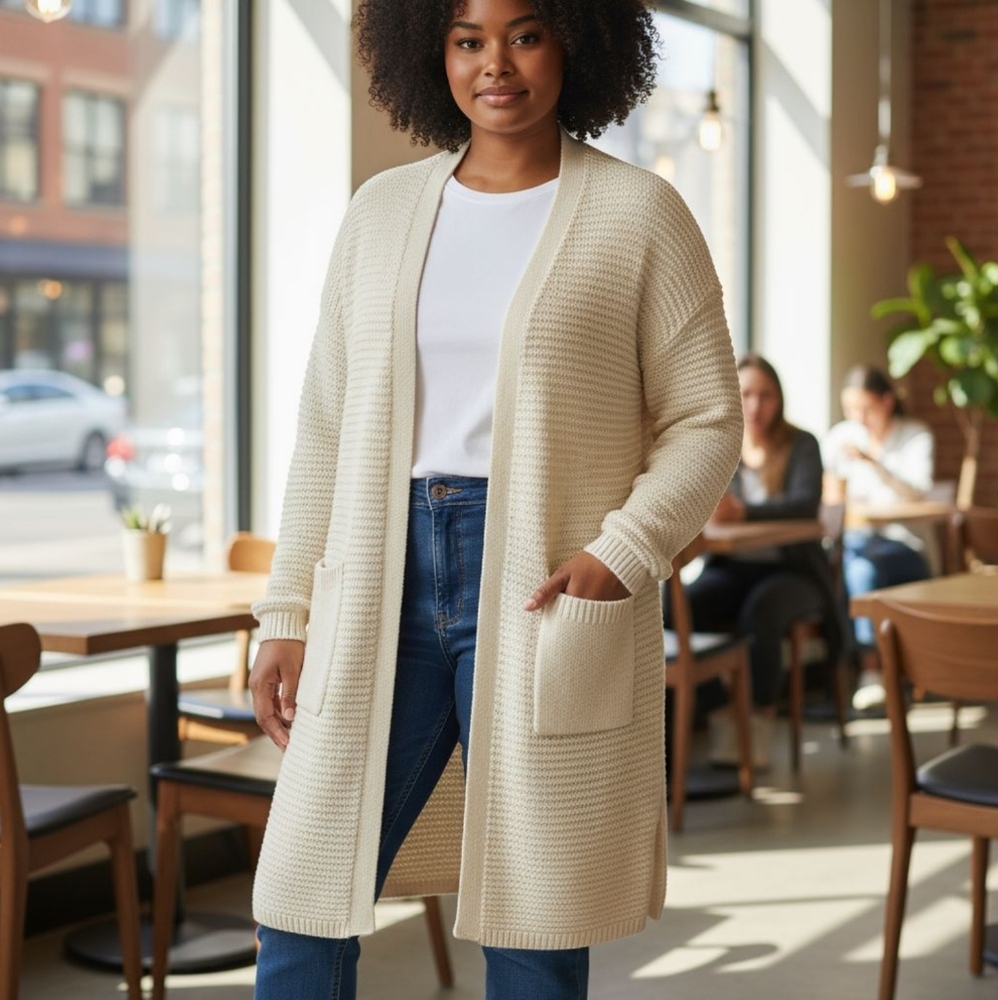 Forever 21 Plus Size Cream Longline Grandpa Cardigan – Coastal Grandma Vibes 0X
